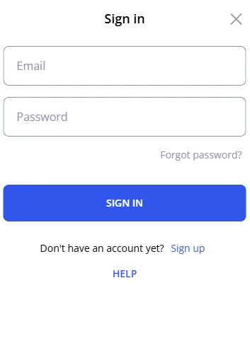 Glory Casino login form — sign in with email and password